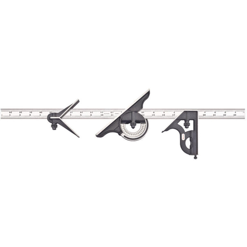 Starrett Combination Set with Square, Center and Protractor Head and Blade