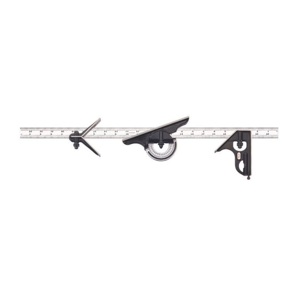 Starrett Combination Set with Square, Center and Protractor Head and Blade