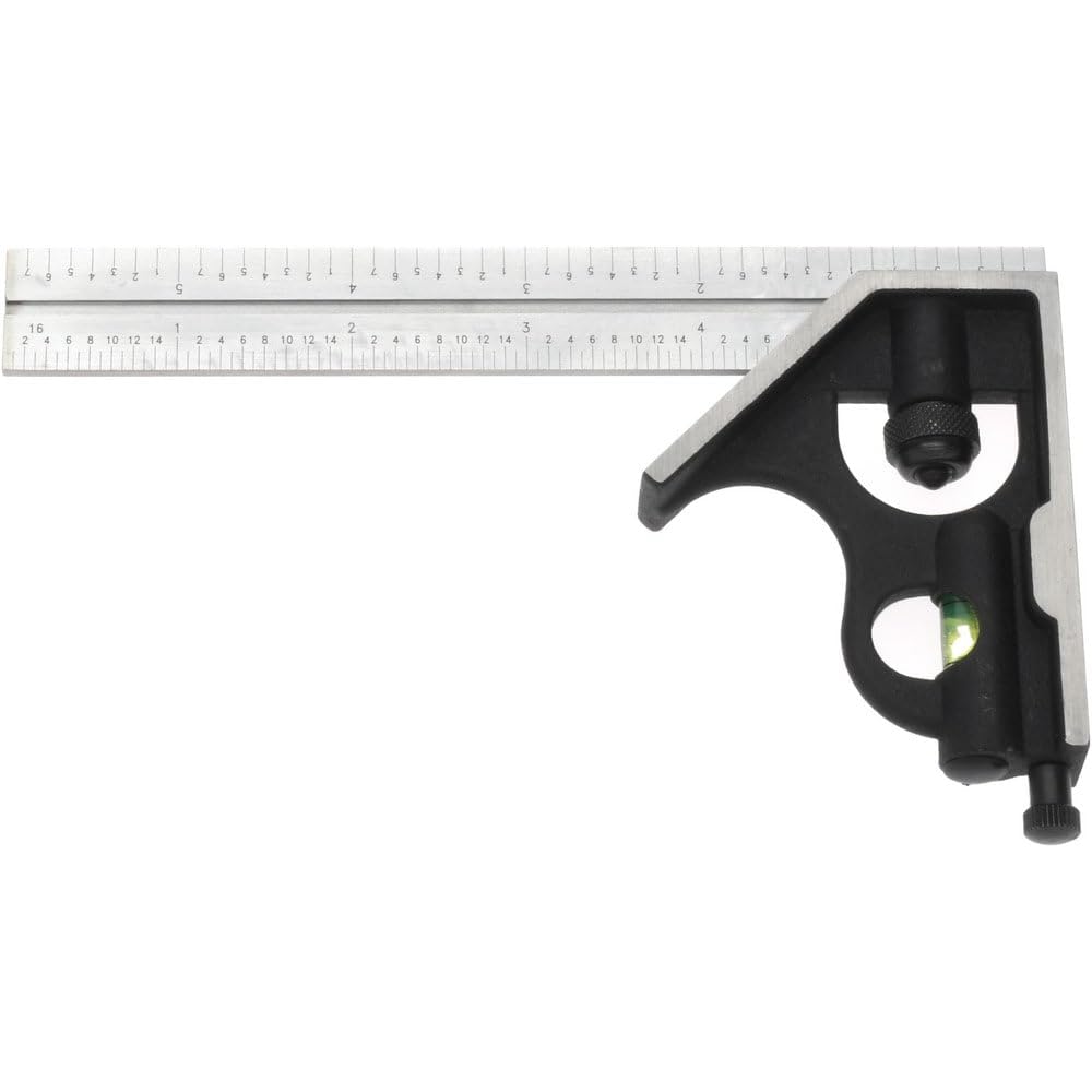 SPI 3-Piece Combination Square Set with 2 Cast Iron Heads & 4R Graduated Blade