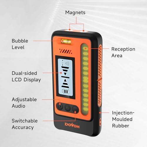 DOVOH 4 Plane Laser Level 360 with Receiver, Grade Rod, Tripod, Class II