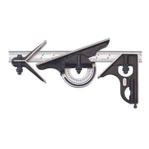 Starrett Combination Set with Square, Center and Protractor Head and Blade