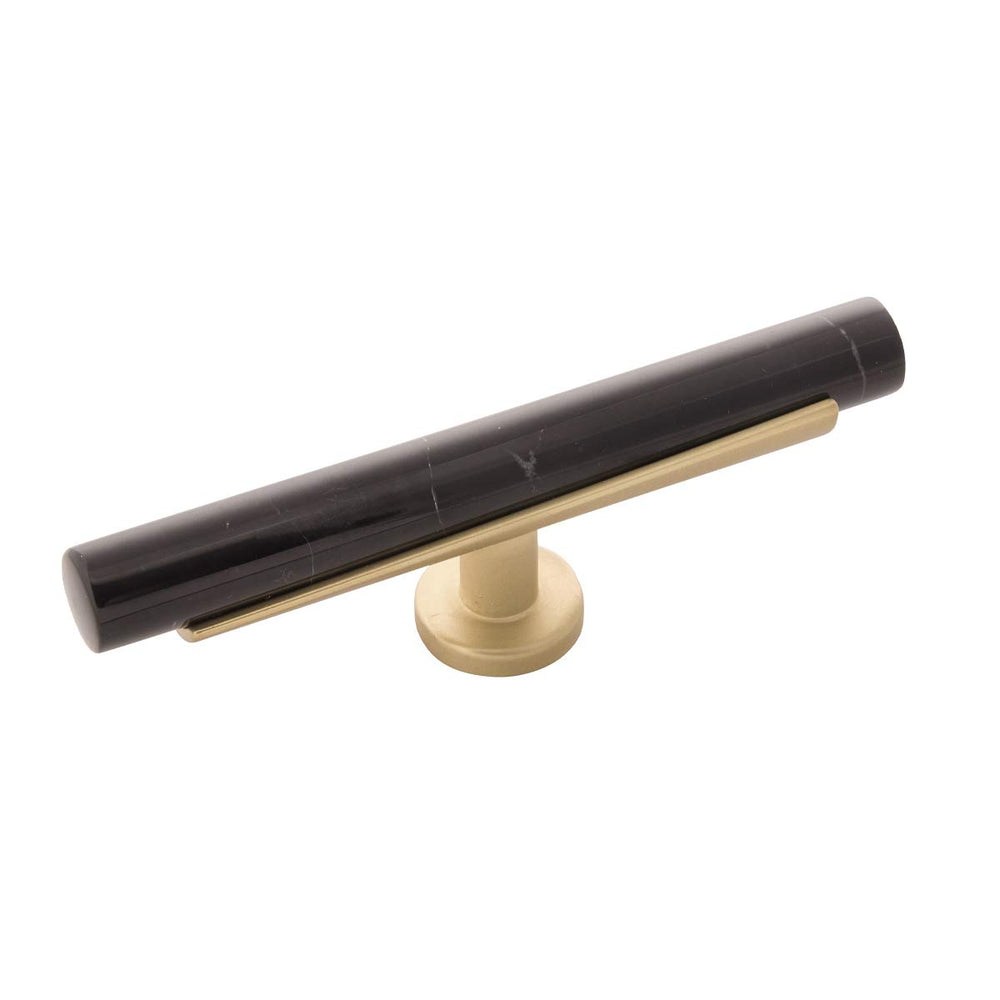 1" Brushed Gold T-Bar Cabinet Knobs, 7-Pack