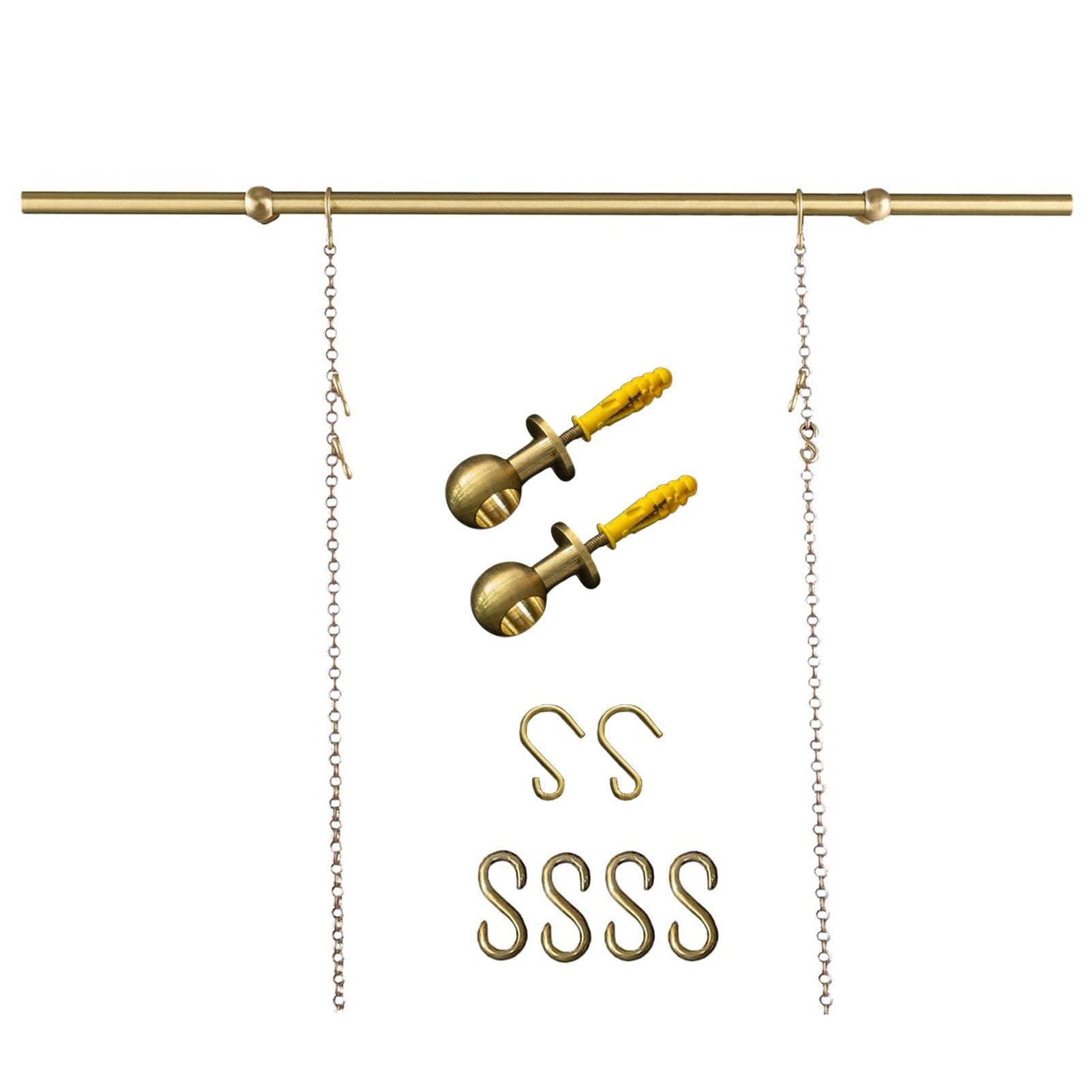 Heavy-Duty Adjustable Brass Picture Hanging Hook Kit