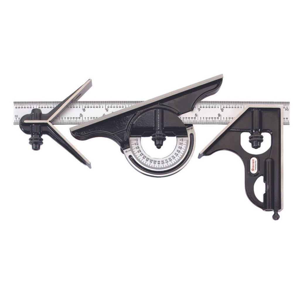 Starrett Combination Set with Square, Center and Protractor Head and Blade