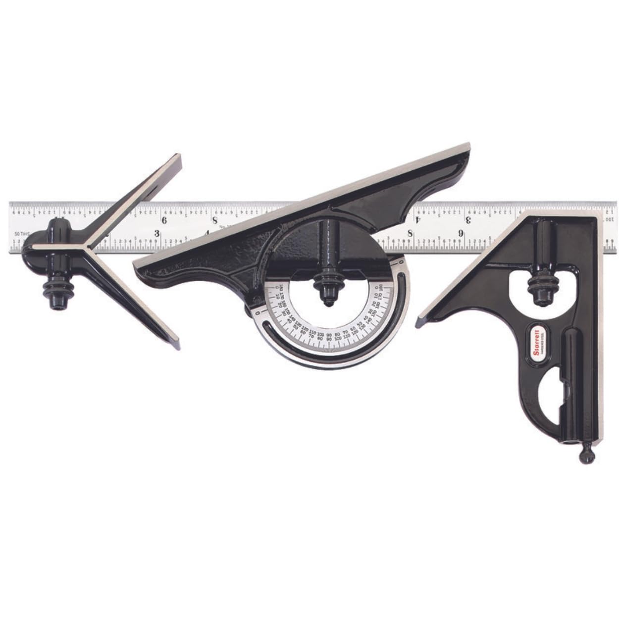 Starrett Combination Set with Square, Center and Protractor Head and Blade