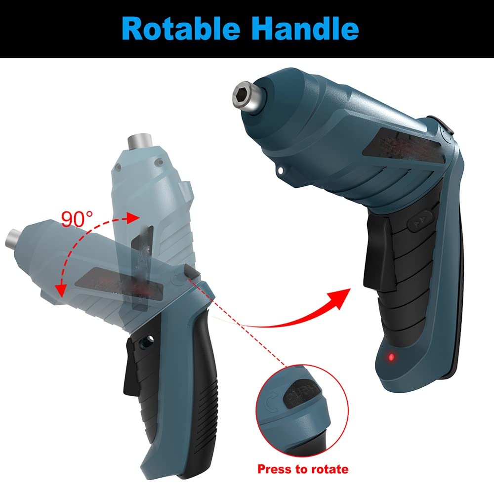 Rechargeable Cordless Screwdriver Kit with Straight & Pistol Grip
