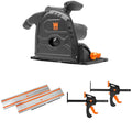 12-Amp 7-1/4" Variable Speed Plunge Track Saw with 110" Guide Rail & Clamps