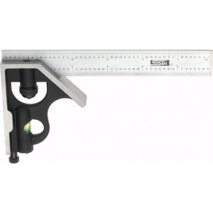 SPI 3-Piece Combination Square Set with 2 Cast Iron Heads & 4R Graduated Blade