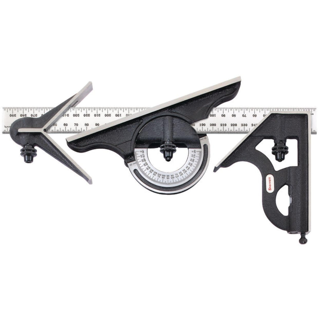 Starrett Combination Set with Square, Center and Protractor Head and Blade