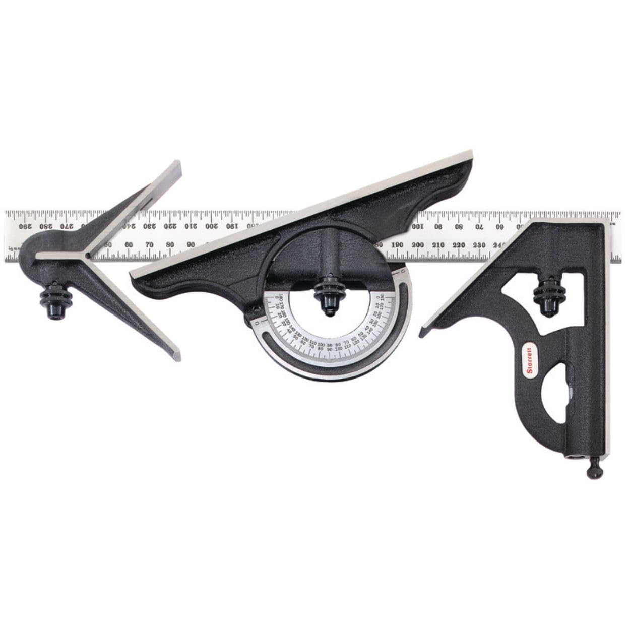 Starrett Combination Set with Square, Center and Protractor Head and Blade