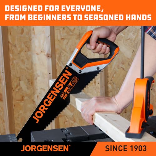 JORGENSEN 15-Inch Hand Saw, 8 TPI Coarse Blade for Wood Cutting