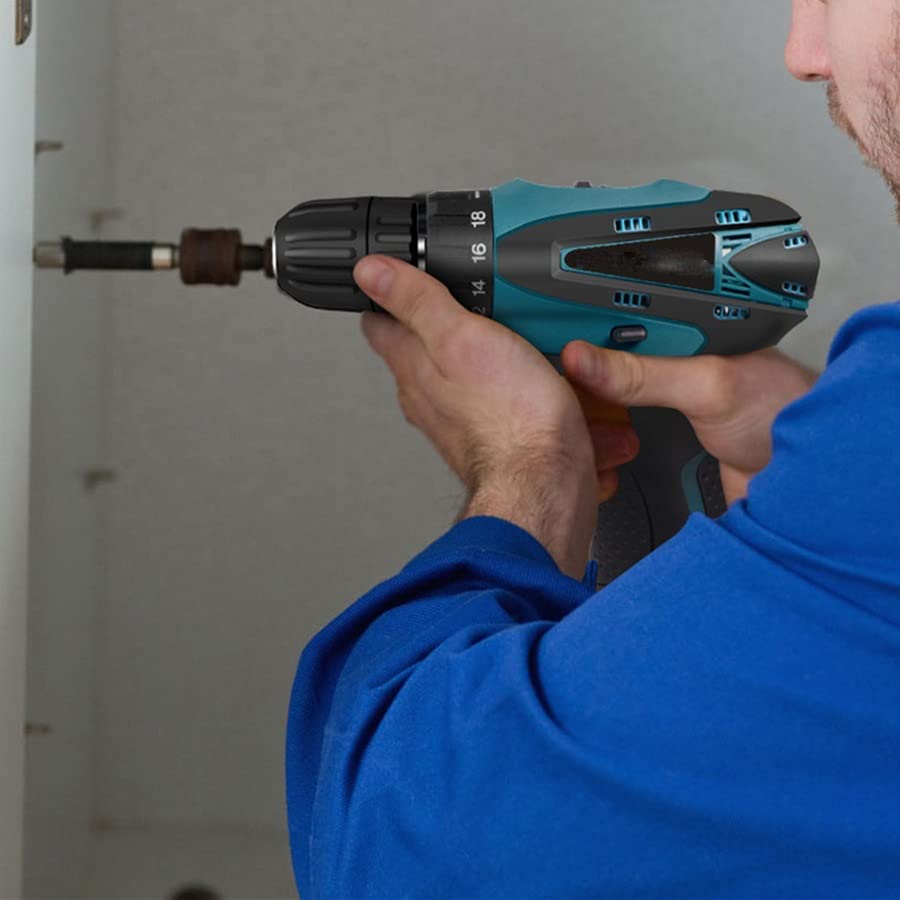 Electric Screwdriver Drill with 1.5Ah Lithium Battery & LED Light