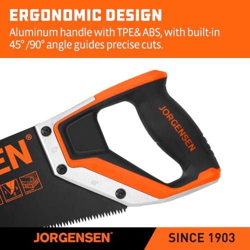 JORGENSEN 15-Inch Hand Saw, 8 TPI Coarse Blade for Wood Cutting