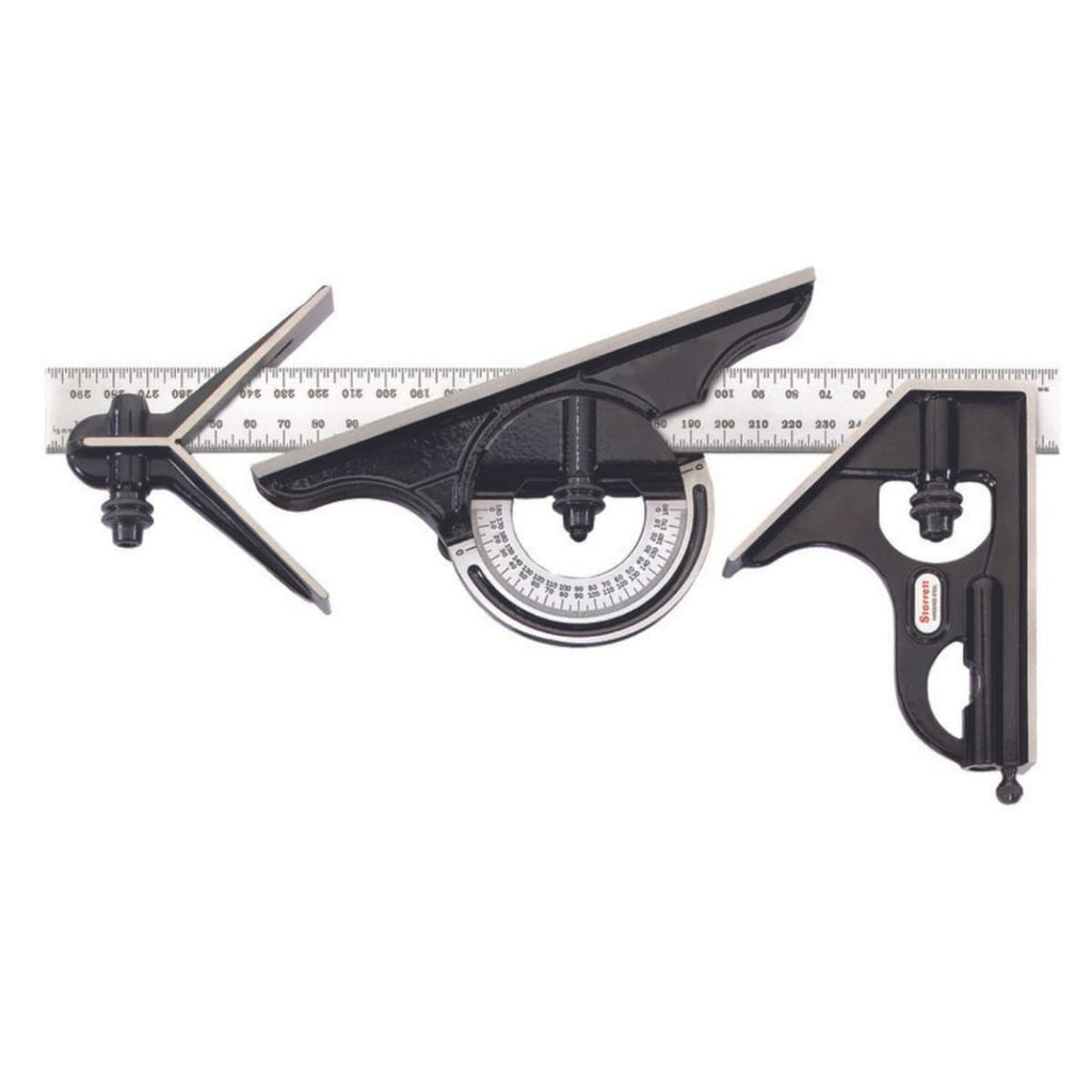 Starrett Combination Set with Square, Center and Protractor Head and Blade
