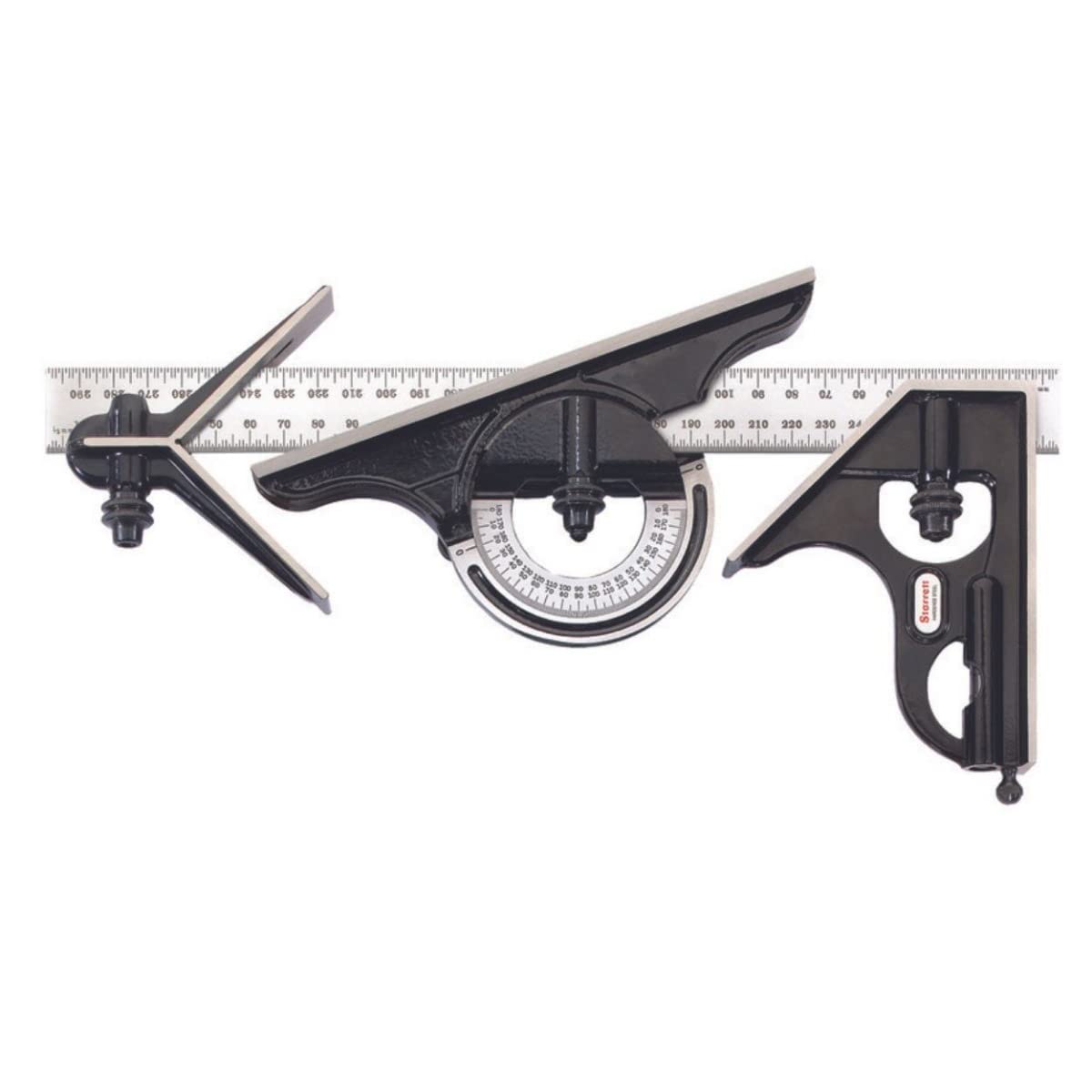 Starrett Combination Set with Square, Center and Protractor Head and Blade