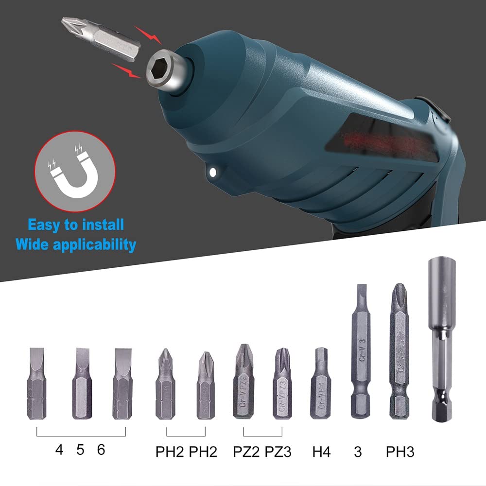 Rechargeable Cordless Screwdriver Kit with Straight & Pistol Grip