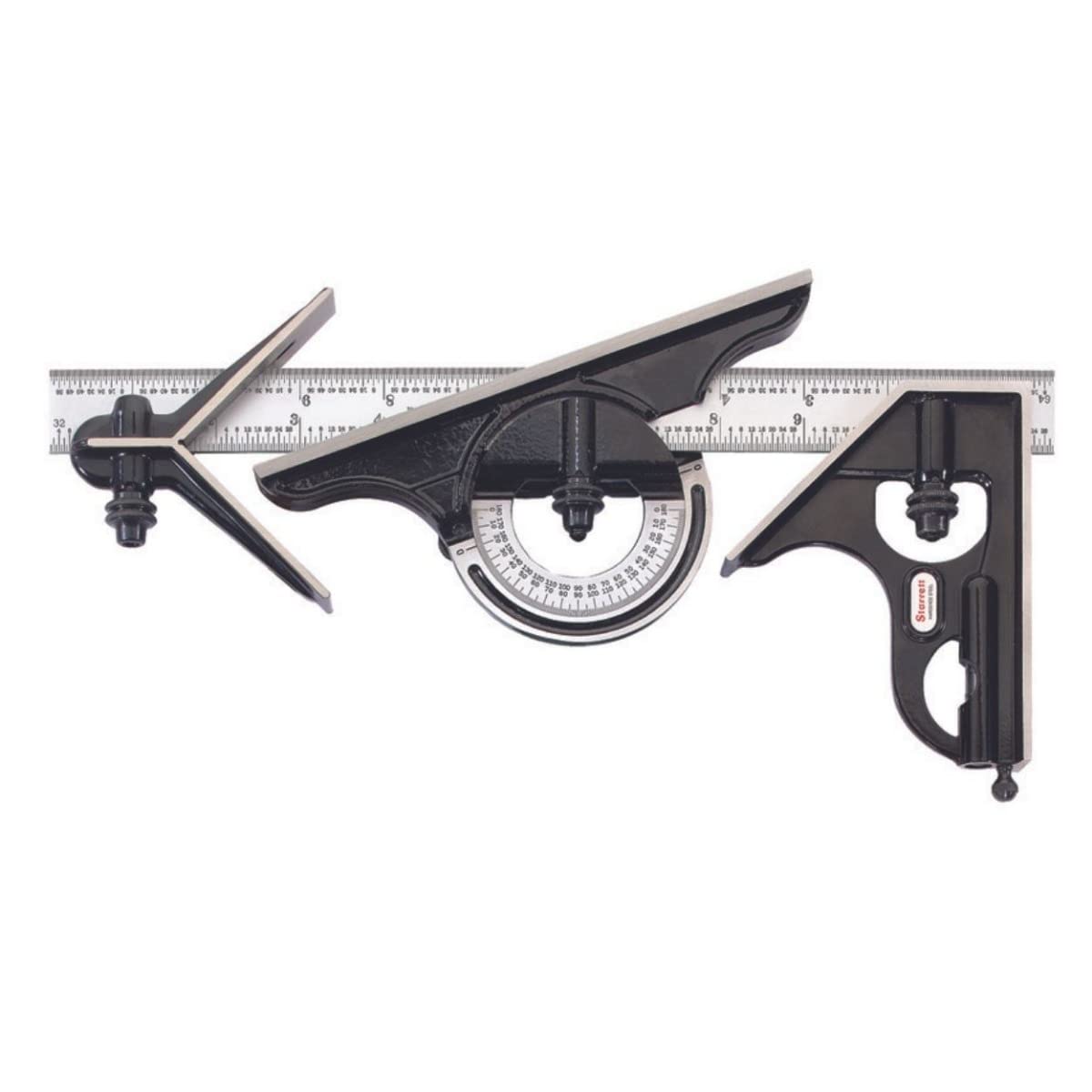 Starrett Combination Set with Square, Center and Protractor Head and Blade