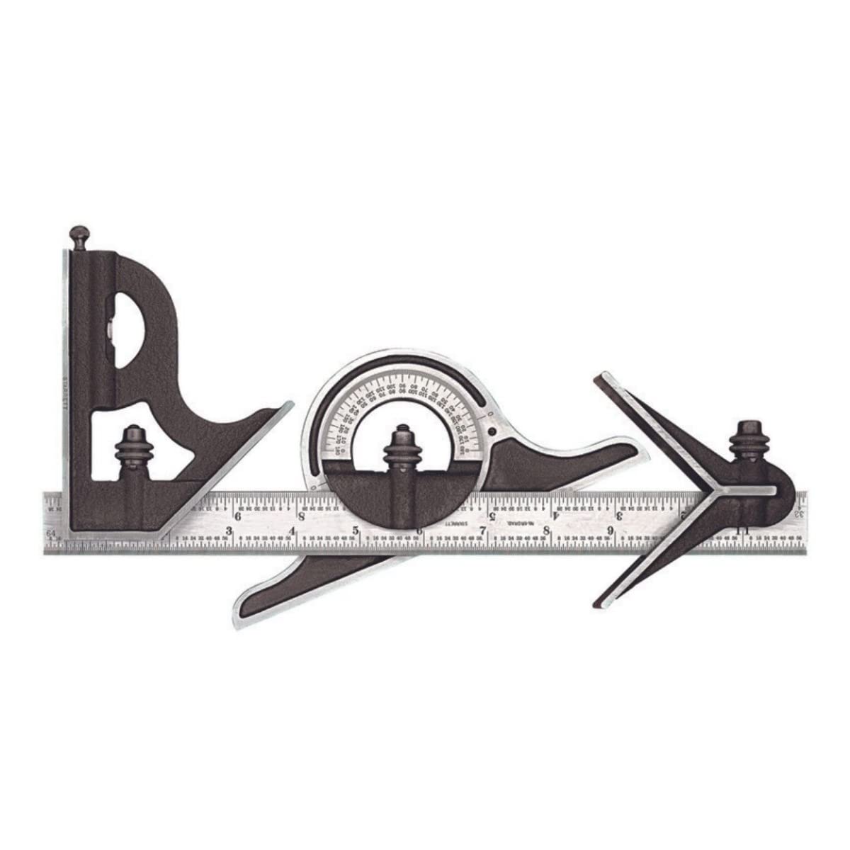 Starrett Combination Set with Square, Center and Protractor Head and Blade