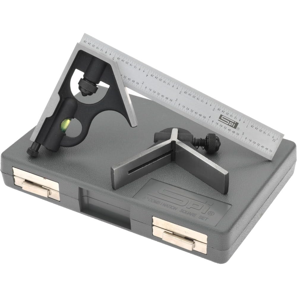 SPI 3-Piece Combination Square Set with 2 Cast Iron Heads & 4R Graduated Blade