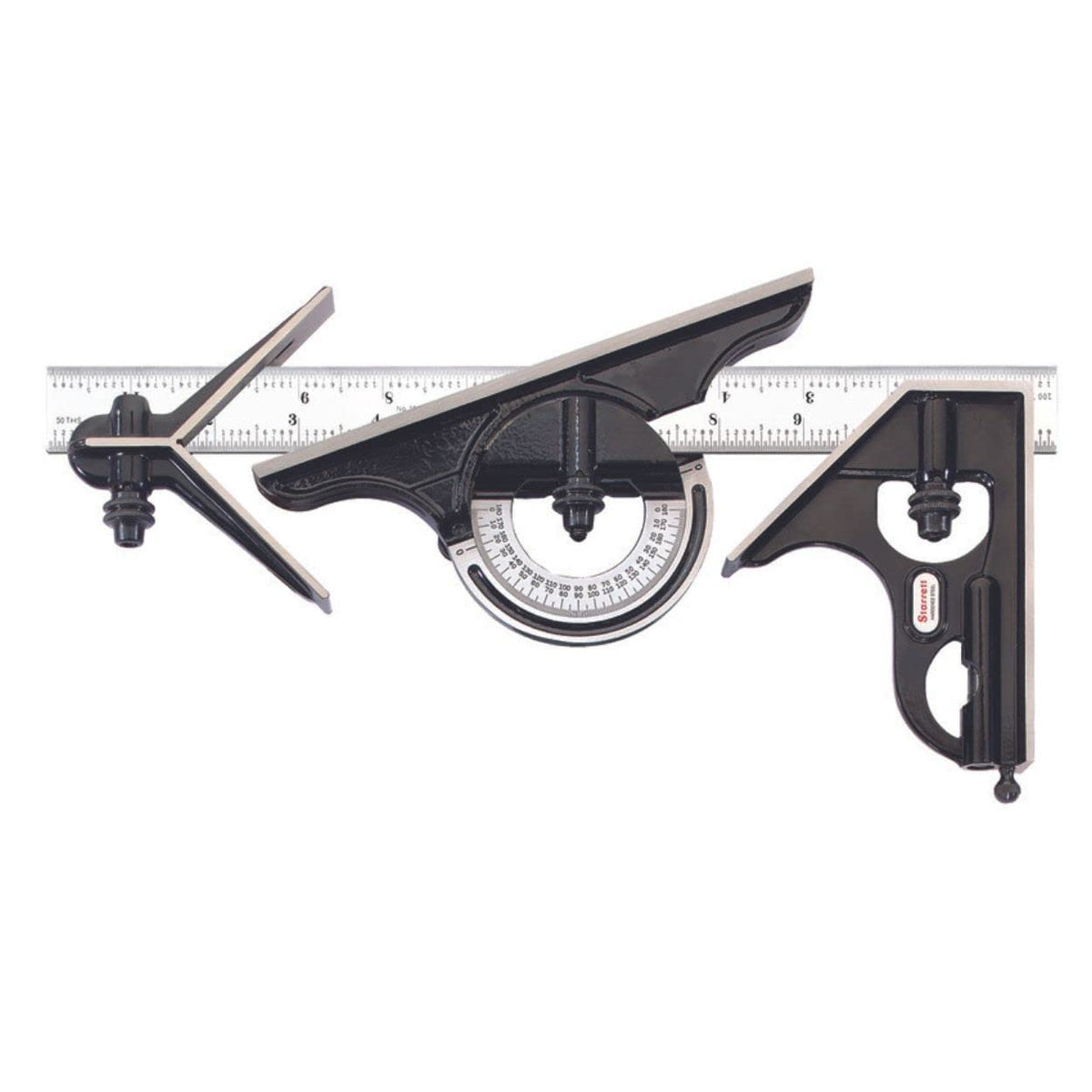 Starrett Combination Set with Square, Center and Protractor Head and Blade