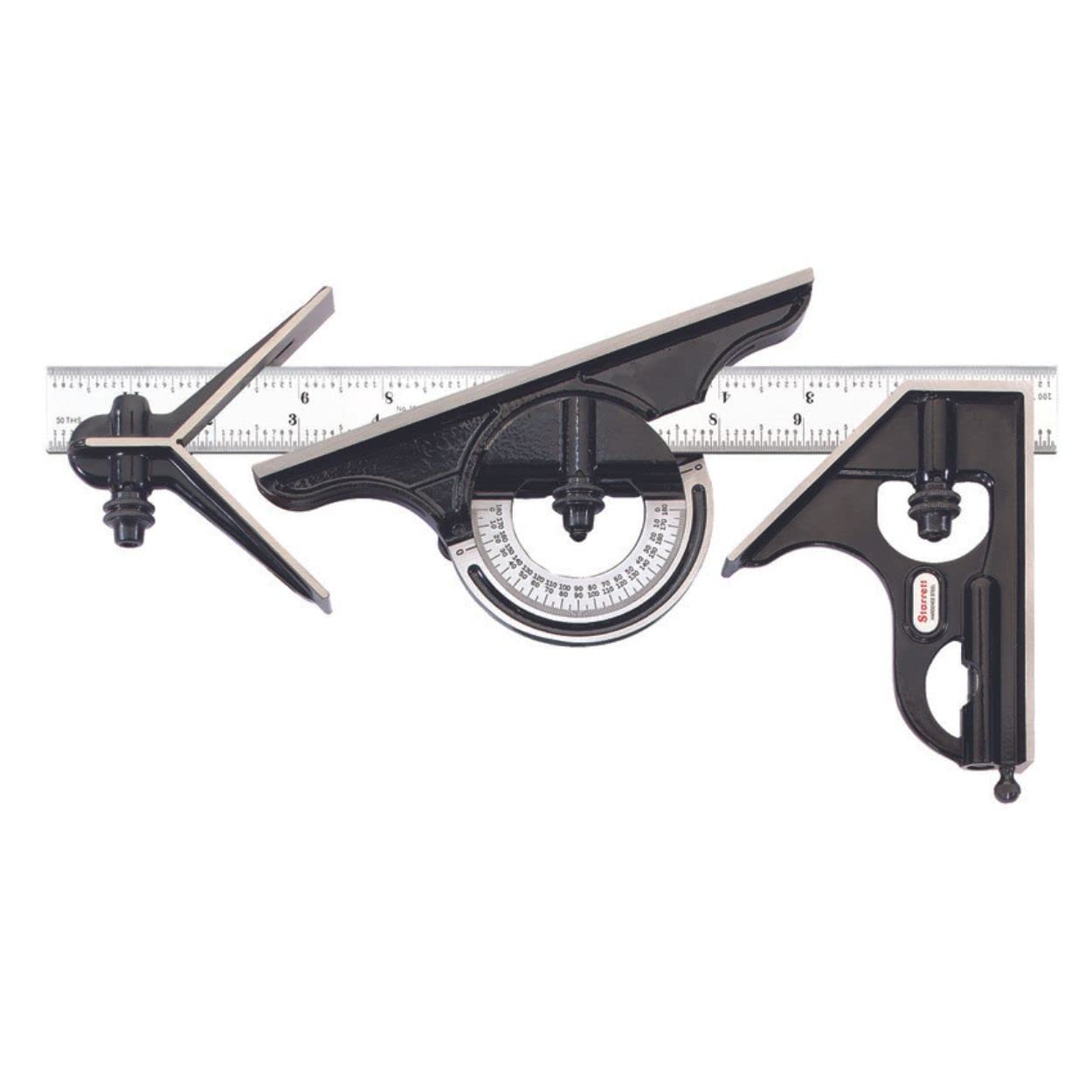 Starrett Combination Set with Square, Center and Protractor Head and Blade