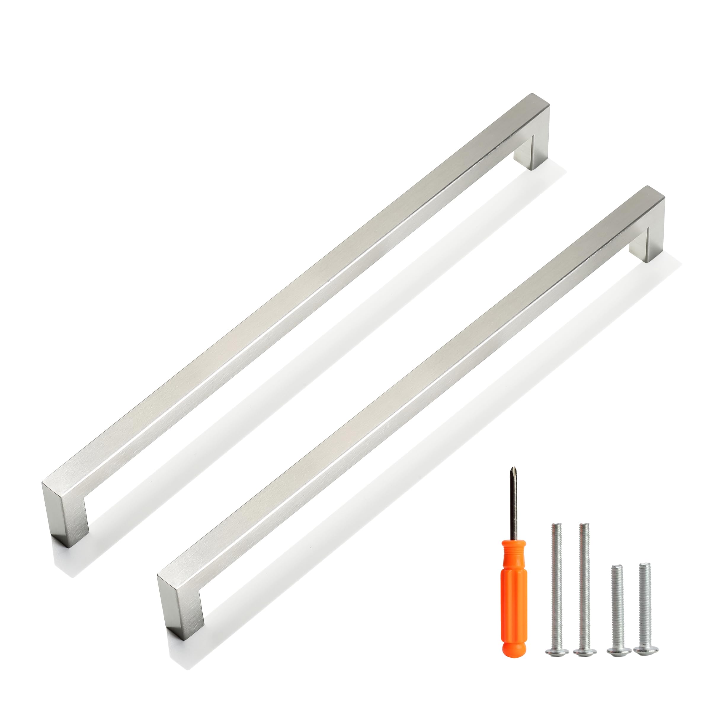 12.6" Brushed Nickel Cabinet Pulls, 320mm Hole Centers, 50-Pack