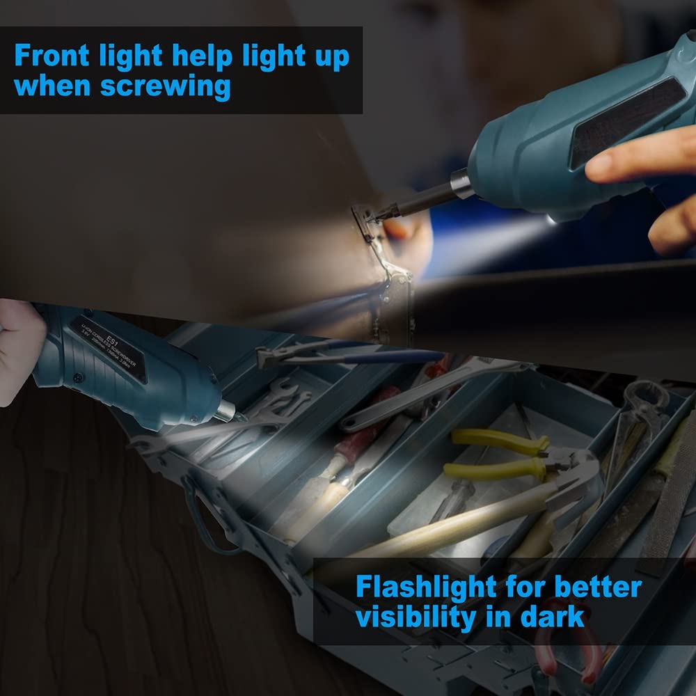 Rechargeable Cordless Screwdriver Kit with Straight & Pistol Grip