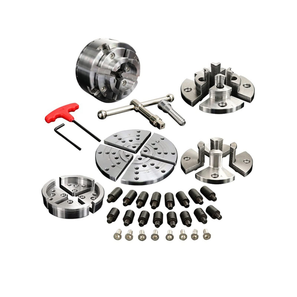 3.75" 4-Jaw Self-Centering Wood Lathe Chuck Set