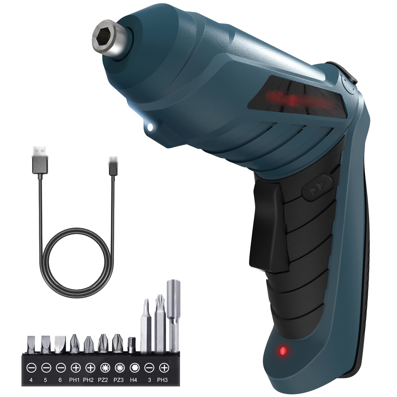 Rechargeable Cordless Screwdriver Kit with Straight & Pistol Grip