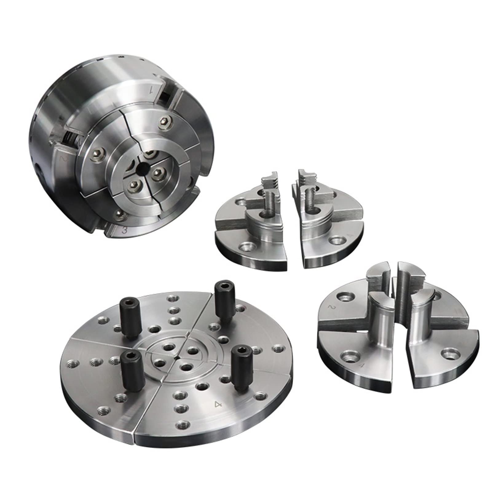 3.75" 4-Jaw Self-Centering Wood Lathe Chuck Set