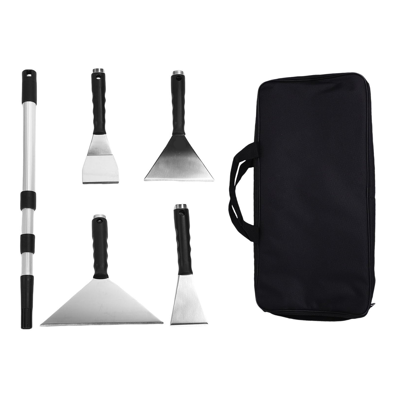 4-Piece Stainless Steel Skimming Blade Set with Telescopic Handle