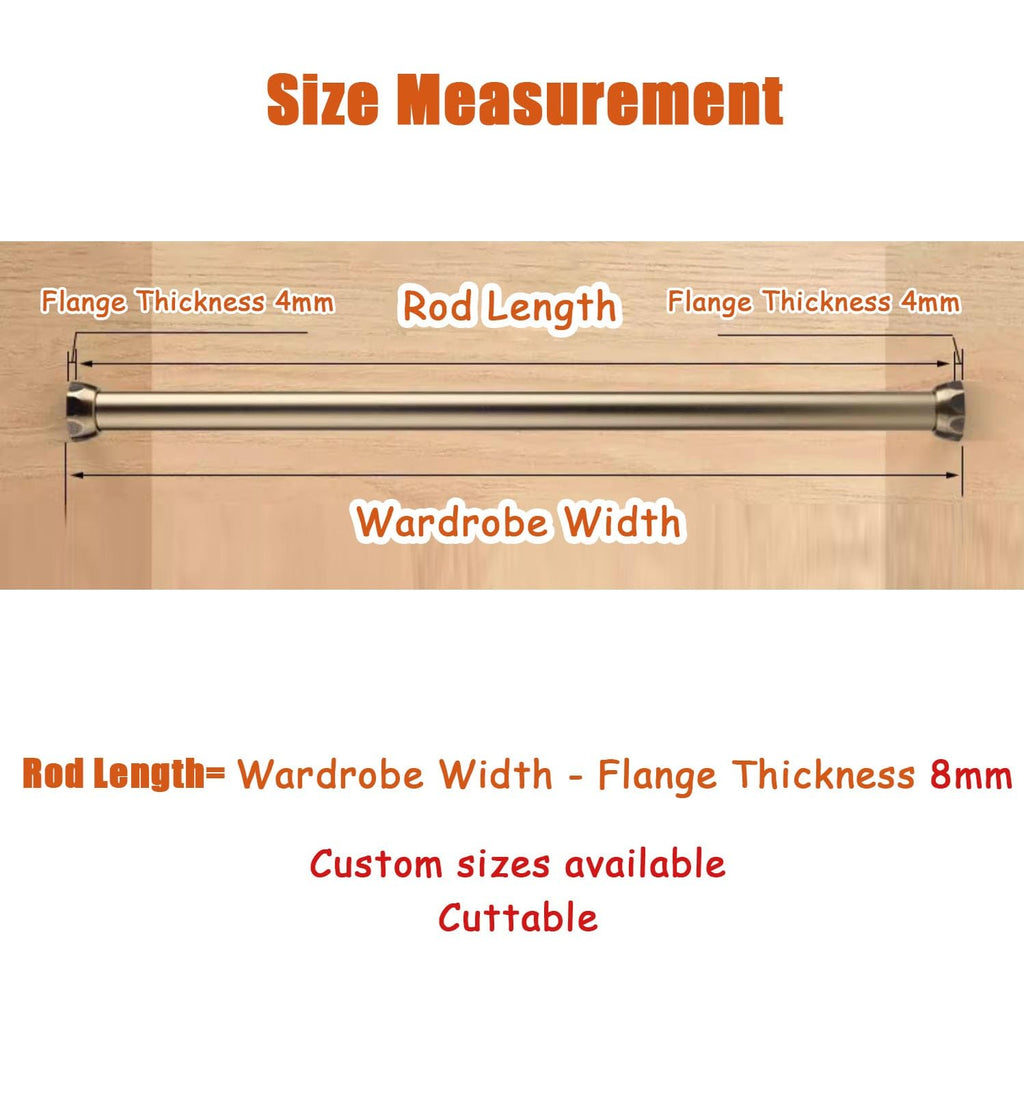 27.5" Aluminum Closet Rod with Support Brackets