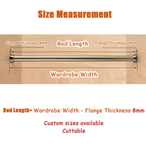 27.5" Aluminum Closet Rod with Support Brackets