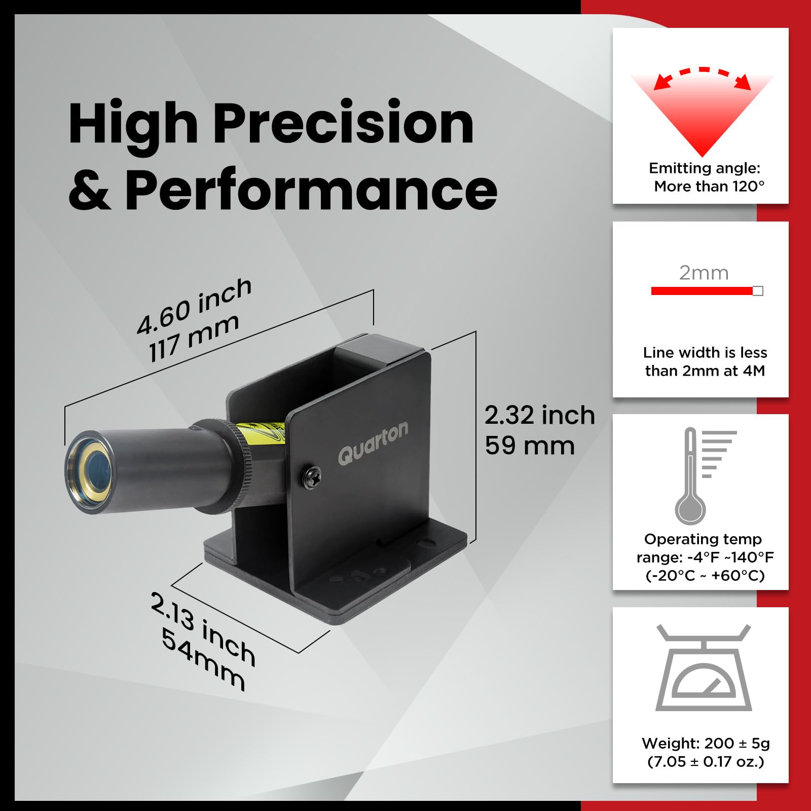 Waterproof Laser Alignment Tool with Built-In Wall Mount