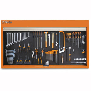 67" Lockable Wall-Mount Tool Organizer with 3 Perforated Panels