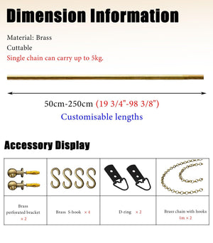Heavy-Duty Adjustable Brass Picture Hanging Hook Kit