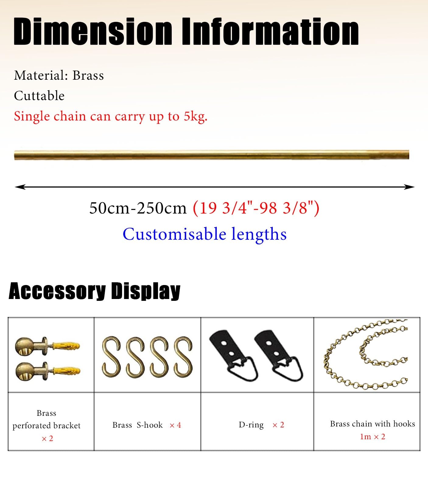 Heavy-Duty Adjustable Brass Picture Hanging Hook Kit