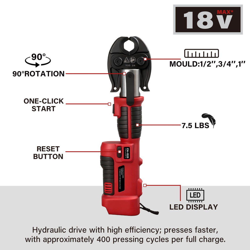 Pro Press Tool Hydraulic Electric Battery Coppper Pipe Crimping Tool