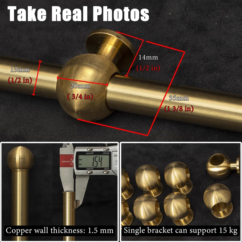 Heavy-Duty Adjustable Brass Picture Hanging Hook Kit