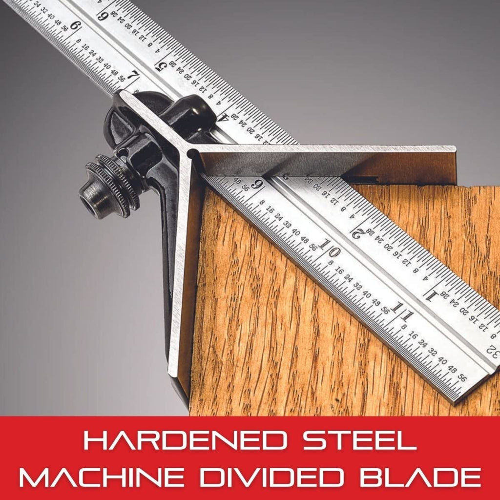 Starrett Combination Set with Square, Center and Protractor Head and Blade