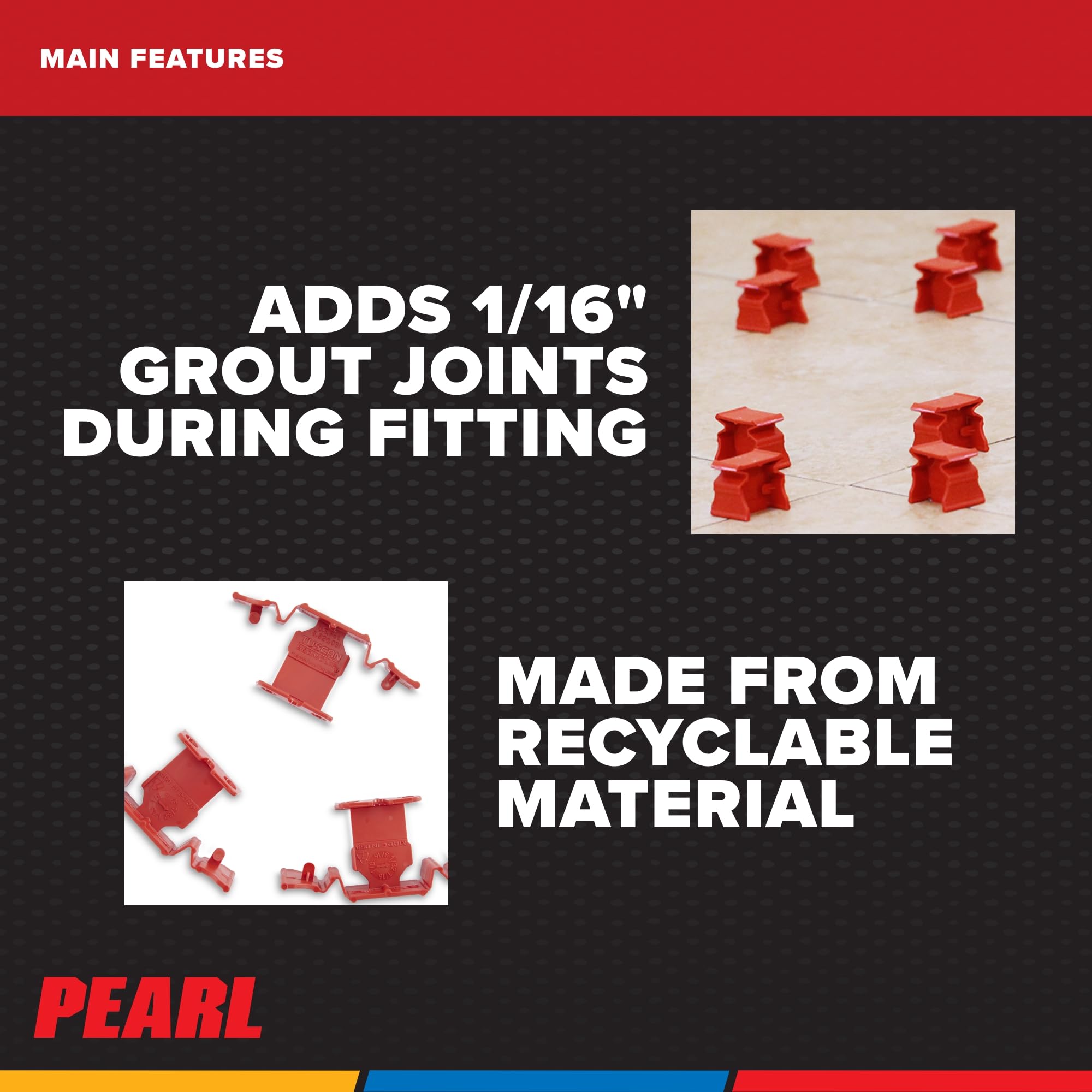 PEARL ABRASIVE CO. Tuscan Seamclip Truspace Orange 1/16", Box of 500