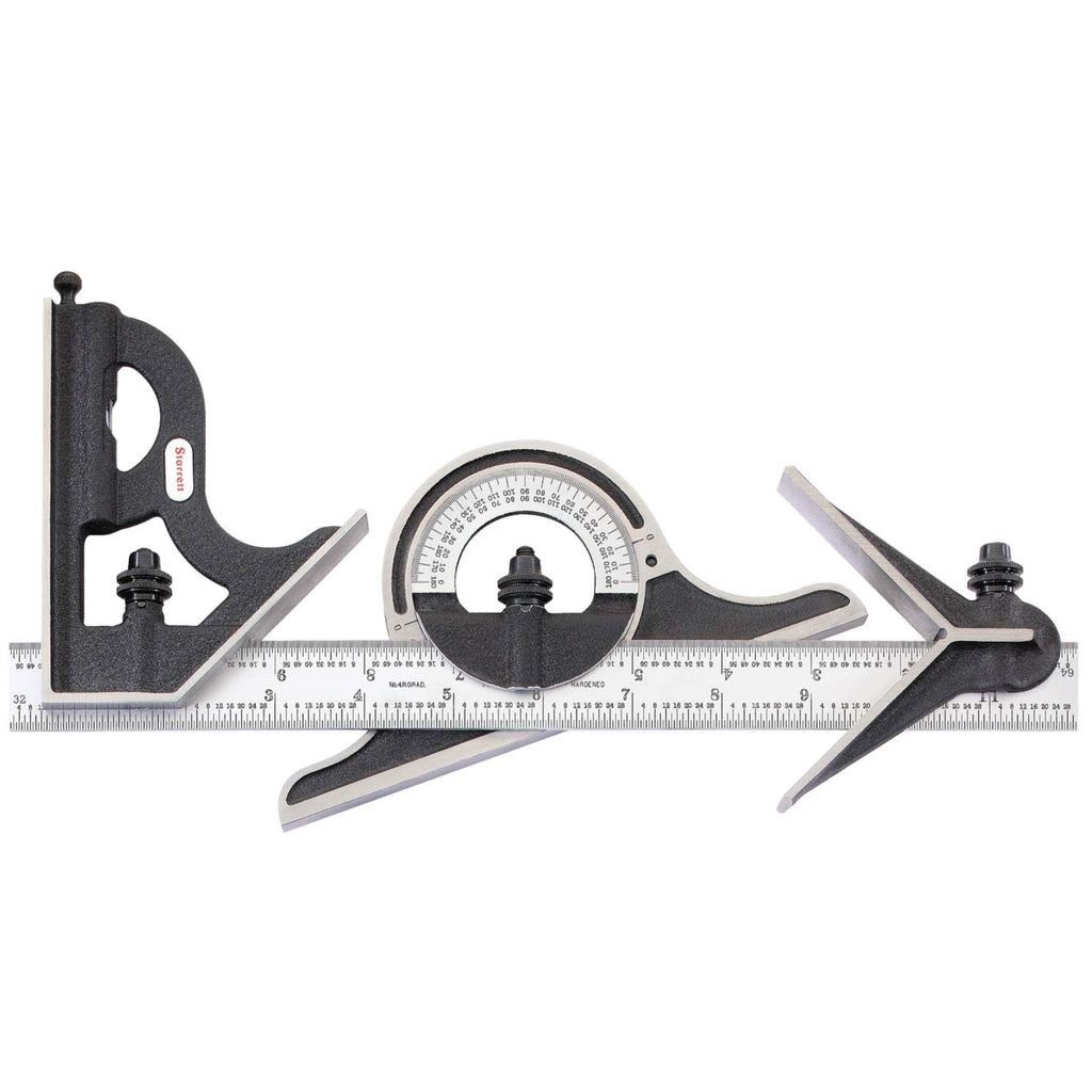 Starrett Combination Set with Square, Center and Protractor Head and Blade