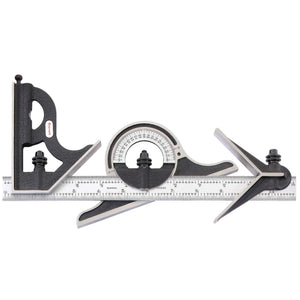 Starrett Combination Set with Square, Center and Protractor Head and Blade