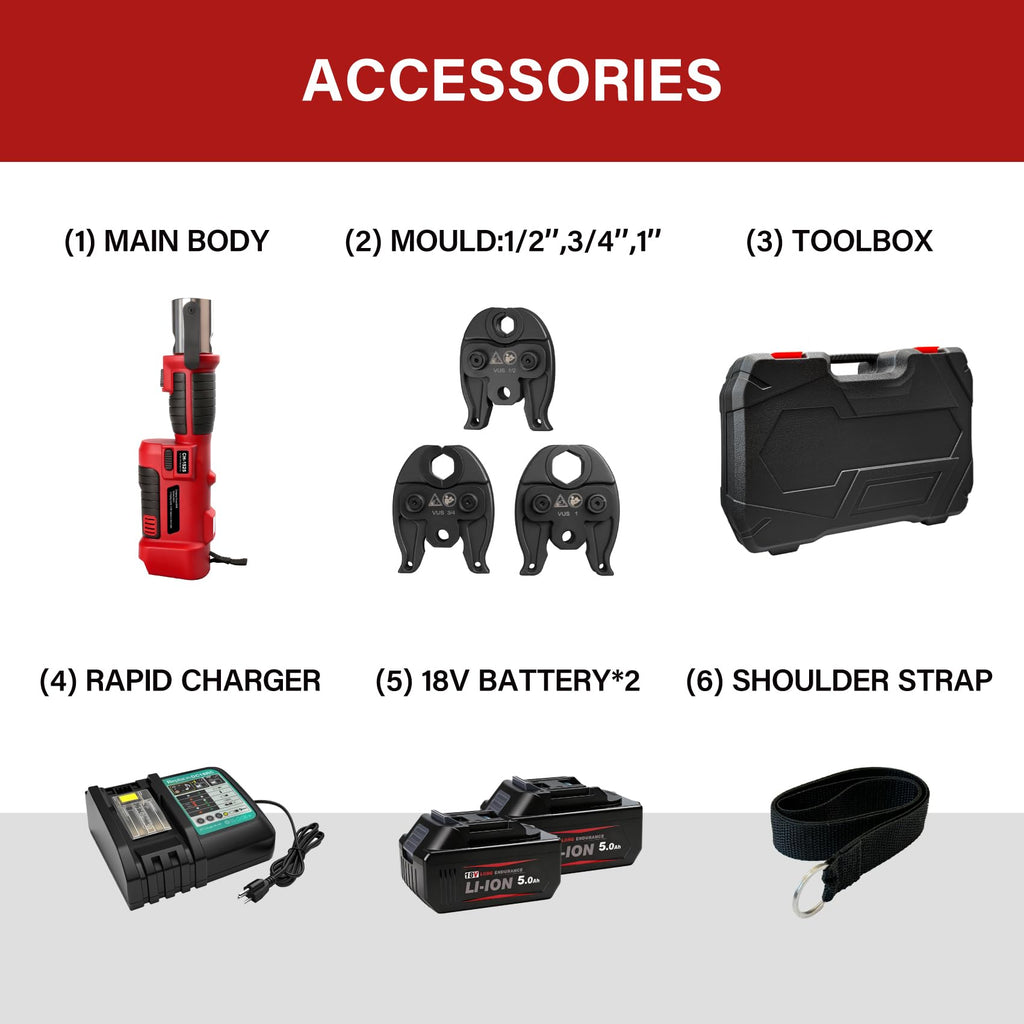 Pro Press Tool Hydraulic Electric Battery Coppper Pipe Crimping Tool