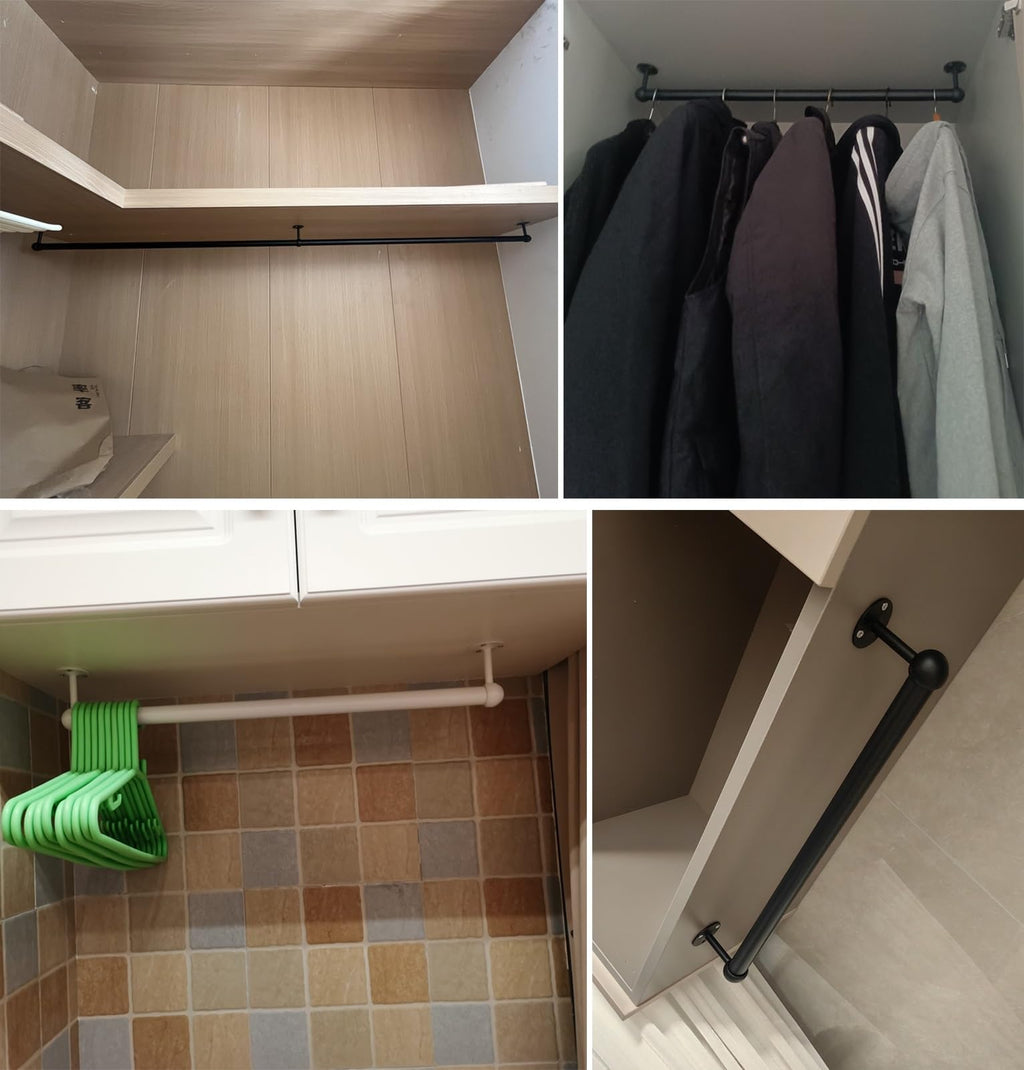 Closet Hanging Rod & Wall/Ceiling Bracket