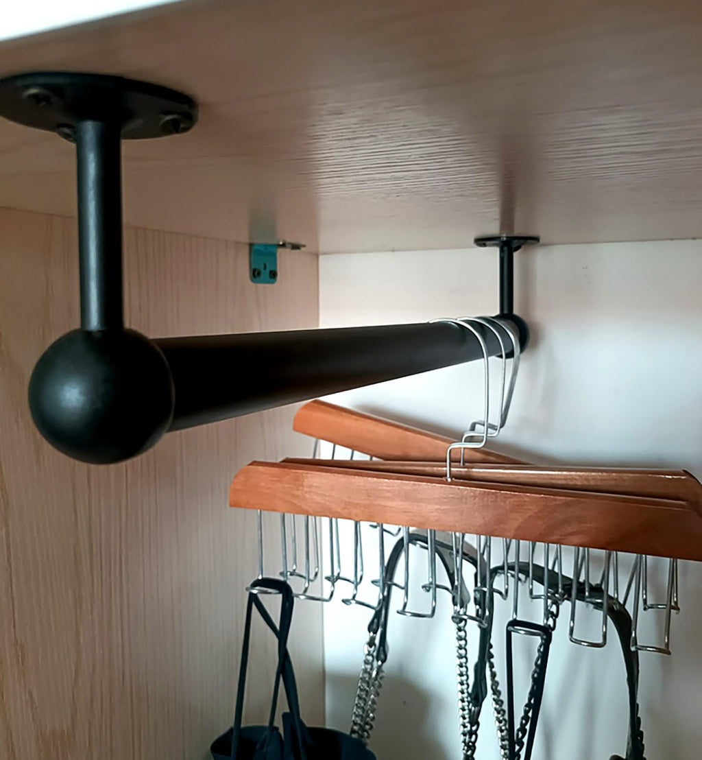 Closet Hanging Rod & Wall/Ceiling Bracket