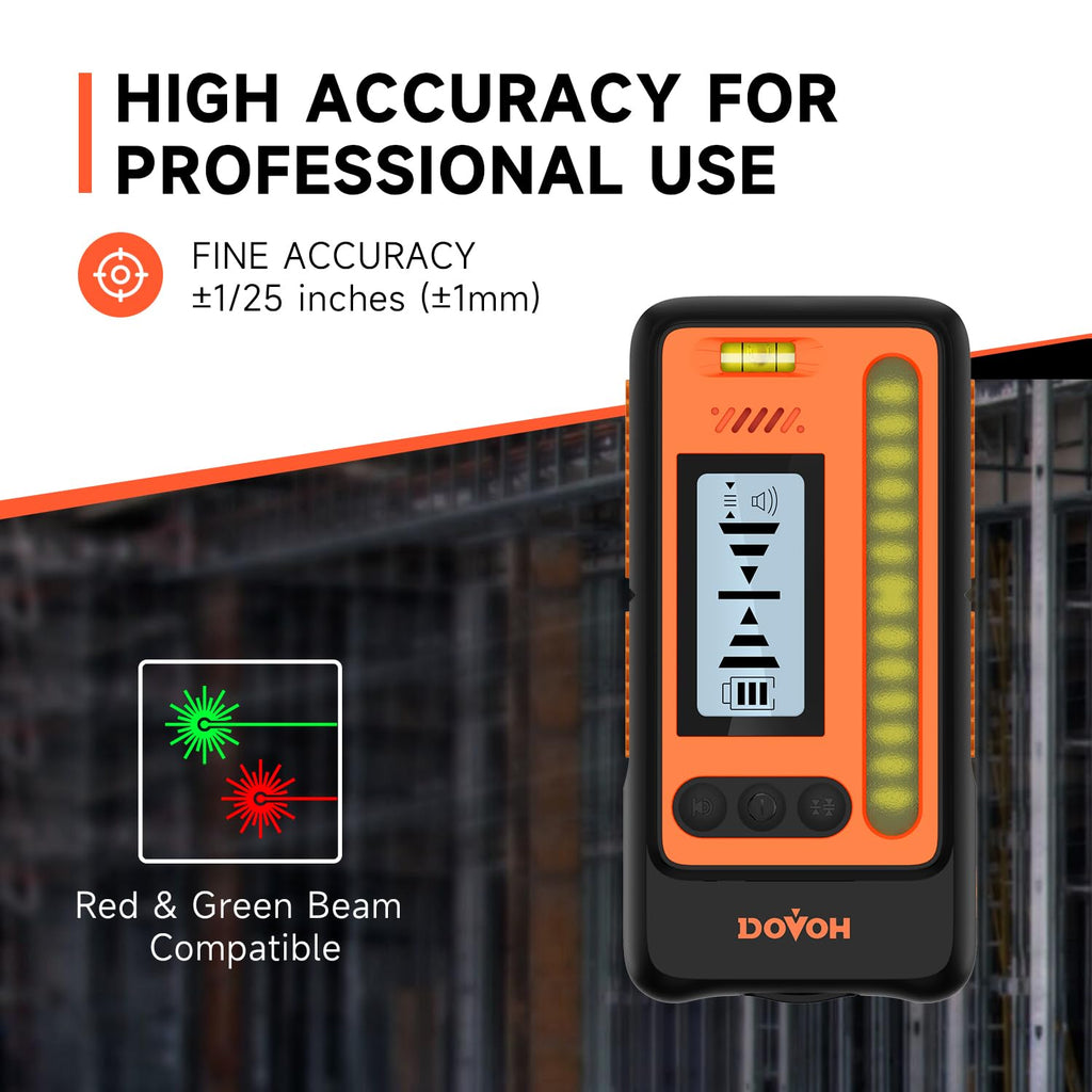 DOVOH 4 Plane Laser Level 360 with Receiver, Grade Rod, Tripod, Class II
