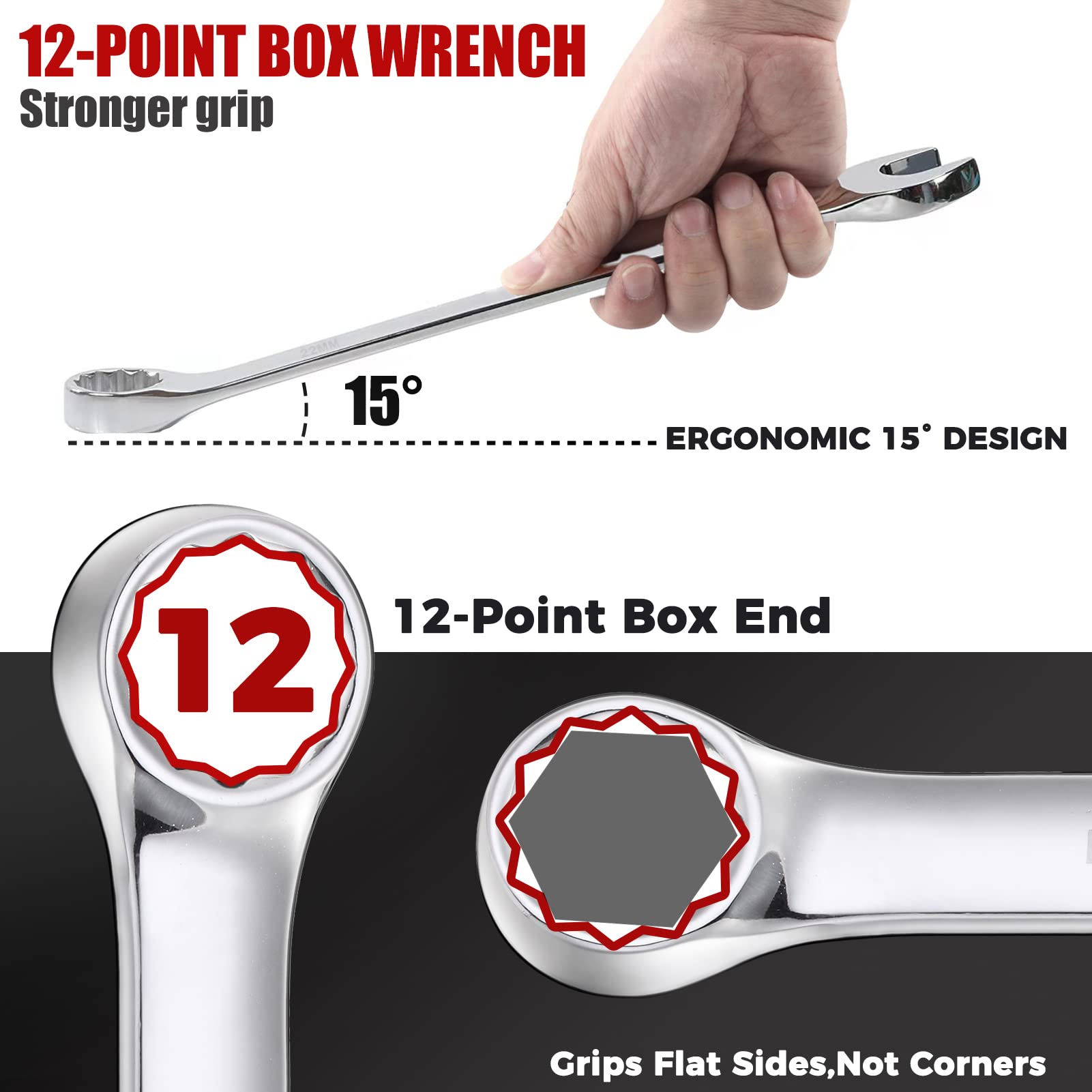 32-Piece SAE & Metric Combination Wrench Set