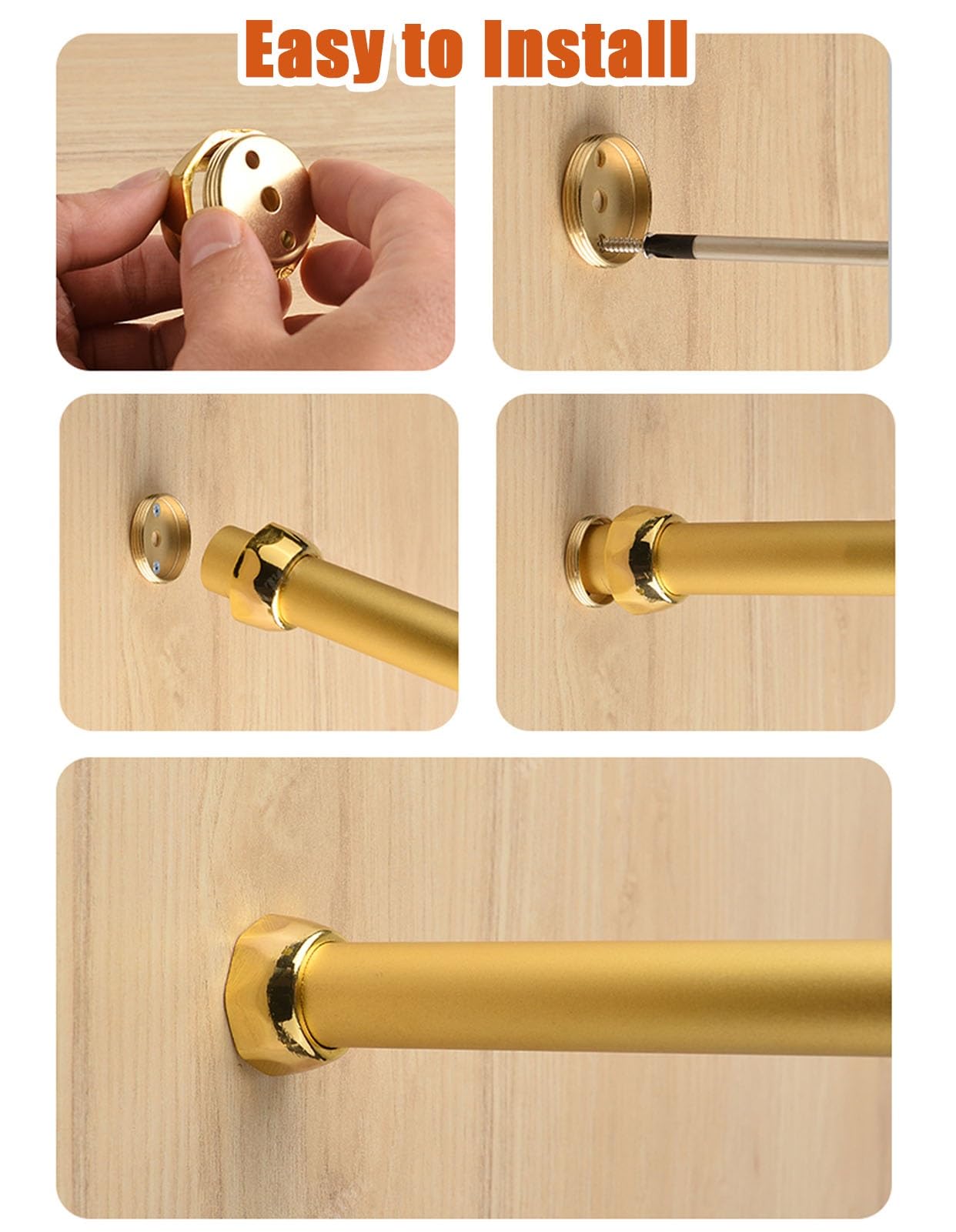 27.5" Aluminum Closet Rod with Support Brackets