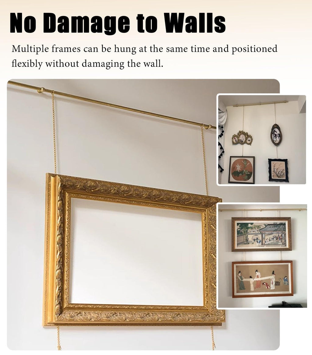 Heavy-Duty Adjustable Brass Picture Hanging Hook Kit